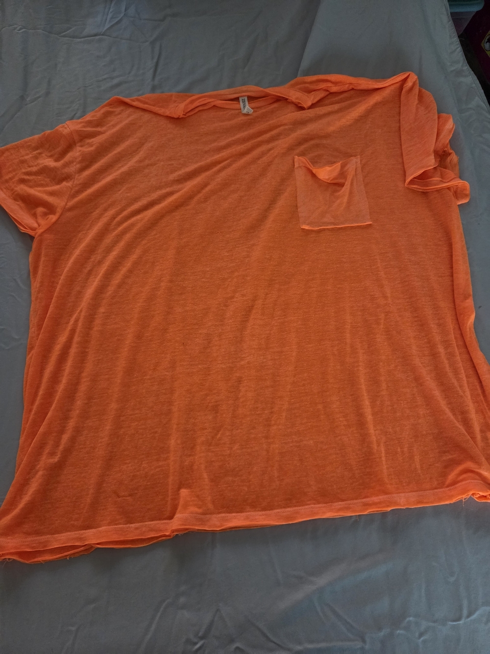 Zenana Outfitters Neon Orange Crew Neck Tee